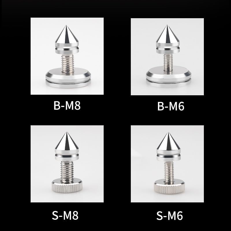 4PCS M6 M8 HiFi Audio Speaker Amplifier Spikes Pure Copper Rhodium Plated Shock Pad Speakers Repair Parts Foot Nails/Pads Stand(4PCS Foot Pads)
