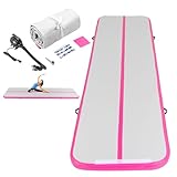 1 * 5M Inflatable Gymnastics Mat With Electric Air Pump, Inflatable Air Gymnastics Mat Training Mats Gymnastics Tracks for Home Use, Training, Cheerleading