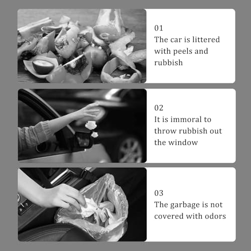 Image of Turcee Car Trash Can with Lid,Waterproof Car Trash Bin with Storage Garbage Bag,Multi-Functional Car Garbage Can with Capacity 600ml,Mini Trash Can Car Organizer Fit for Car,Home,Office