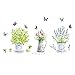 bdrsjdsb Stickers muraux Bricolage en Pot de Fleur Plante Papillon Salon Cuisine fenêtre Stickers décoration Multicolore