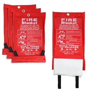 DGQ Emergency Fire Blanket for Home Kitchen 4 Packs 39 in X 39 in Prepared Fiberglass Fire Suppression Blanket Fire Extinguisher Blanket Flame Retardant Blanket