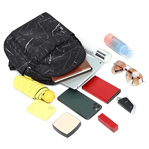 Image of Marble Mini Backpack Women Girls, Small Backpack Purse for Adults Teens Kids School Travel (Black)