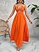 Womens Summer Maxi Dress Sexy Tie Backless Criss Cross Halter Neck Sleeveless Split Dress for Women Burnt Orange L2