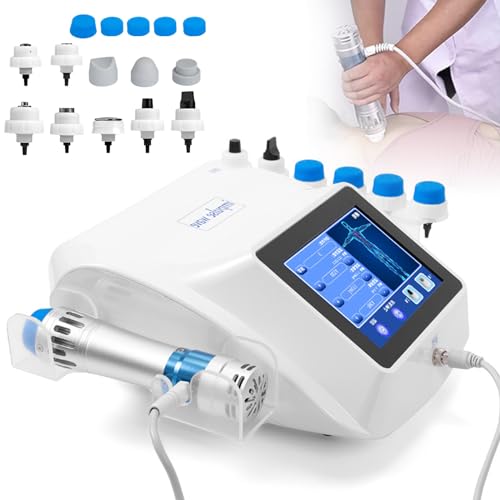 FANGQMM Máquina de Terapia de Ondas de Choque ED Masajeador de Alivio del Dolor Onda de Choque electromagnéticas Mejora de la Elasticidad de la Piel Masajeador Corporal con 10 Cabezales de Masaje