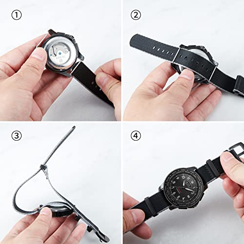 Image of BINLUN Nylon Watch Band Thick G10 Premium Ballistic Nylon Multicolor Replacement Watch Straps with Silver /Black Stainless Steel Buckle for Men Women 18mm 20mm 22mm 24mm