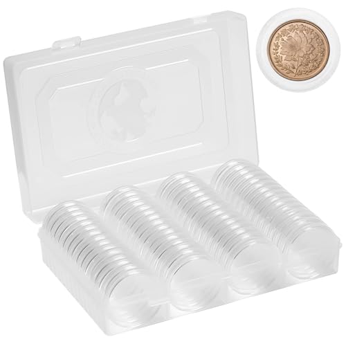Contenedor acrílico transparente para monedas con juego de caja de almacenamiento y soporte redondo