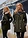 SaphiRose Women's Long Hooded Rain Jacket Outdoor Raincoat Windbreaker(Army-Green,X-Large)