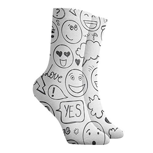 Classics Face Funny Crew Sokken voor Mannen Vrouwen Gepersonaliseerde Atletische Sokken 30 cm Lang All Season - Afbeelding 3