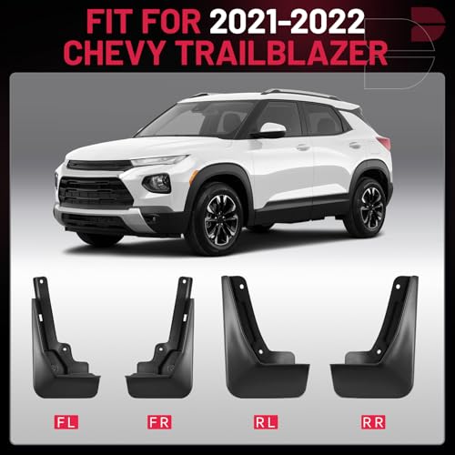 Image of BDFHYK Mud Flaps Splash Guards Easy Installation Mud Guards Compatible Easy to Clean with Chevy Trailblazer 2021-2022 with OEM Fender Flares 4 PCS PP and TPO Material