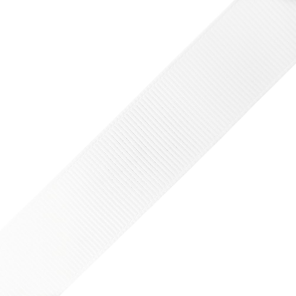 Abbaoww Solides weißes Ripsband, 2,5 cm x 91,4 m, weißes Band für Geschenke, Verpackung, Hochzeitsdekoration, DIY, Basteln, Nähen, Schleife, Haarreif, Zubehör (weiß)