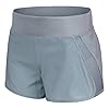 CzDolay Sportswear Shorts Women's Layered Workout Shorts with Pocket Active Shorts for Yoga Running (Gray, Large)
