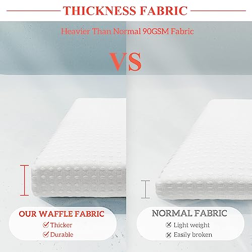 Barossa Design Waffle Weave White Shower Curtain Hotel Luxury Quality, Fabric Shower Curtains for Bathroom, Pique Pattern Cloth, Water Repellent and Machine Washable, Standard Size 72" x 72" - Cosy Home Interiors Barossa Design Waffle Weave White Shower Curtain Hotel Luxury Quality, Fabric Shower Curtains for Bathroom, Pique Pattern Cloth, Water Repellent and Machine Washable, Standard Size 72" x 72" - Image 2