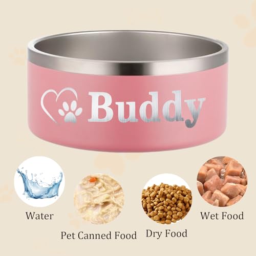Individuelle Hundenäpfe mit Namen, personalisierbar, lasergraviert, rutschfestes, doppellagiges Design, 304 Edelstahl, Katzen- und Hunde-Futternapf für Haustiere, Geschenke