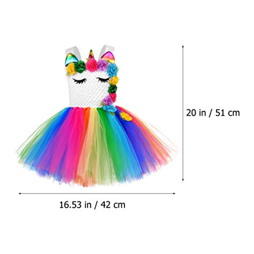 ABOOFAN 1 Conjunto de Traje de Festa de Unicron de Arco-Íris de Crianças Led Com Asas E Bandana Saia