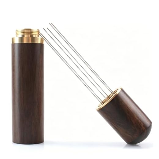 Herramienta de Distribución de Espresso mit 6 Agujas de 0,6 mm,Mango y Soporte de Madera Natural,Agitador de Café Expreso,Aguja de Café Prensado,Agitador de Café Expreso,Accesorios de Café