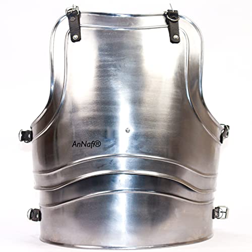 Image of AnNafi Medieval Jousting Knight Body Armor Cuirass 18g Replica Adult Warrior Guard Silver Costume Protective Antique King Body Suit for Adult Medieval Costumes Armor SCA LARP Replica Costume