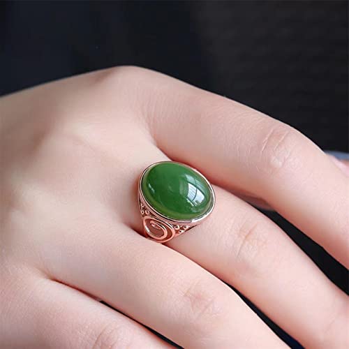 Bague ouverte en jade vert réglable pour en finir avec les problèmes de taille - 4