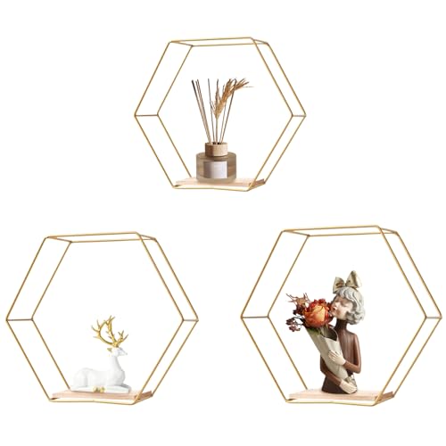 Hbbgdiy Juego de estantes flotantes hexagonales