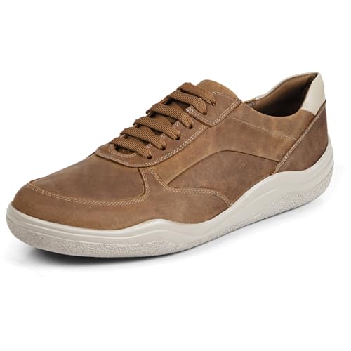 Image of Opananken Phanteon Men's Casual Leather Slip On Loafers Walking Shoes -100% Genuine Leather, Soft Lining, Air Latex Insole, Flexible PU Sole. Lightweight, Durable, Odor-Resistant. Casual Style with All-Day Comfort.