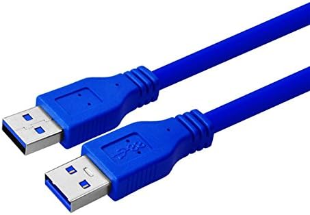 USB A-A Cable,HaoDe High Speed USB 3.0 Type A Male to A Male Cable, 5Gbps Data Transfer Lead For Hard Drive Enclosures, Printers, Modems, Cameras and Other USB peripherals Blue(0.5 Meter Round)