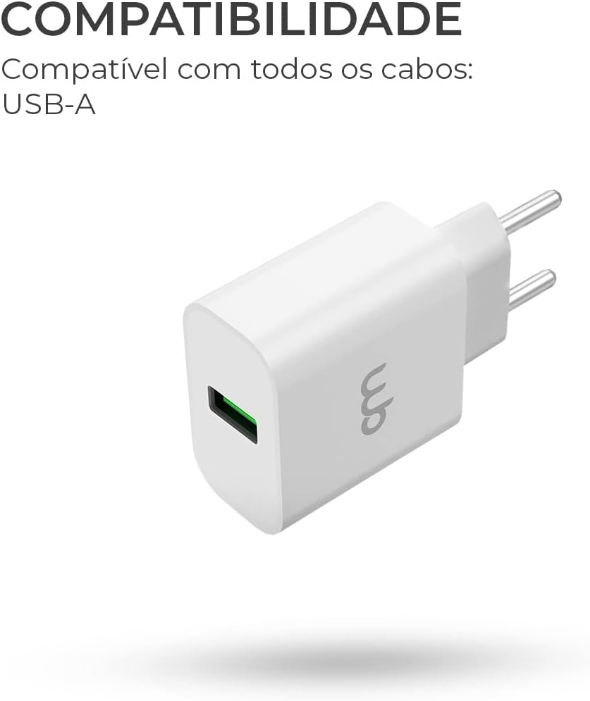 WB Carregador USB-A 22.5W, Branco