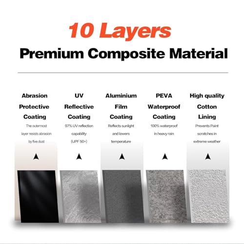 Image of Large SUV Car Cover for BMW X7 2018-2026 100% Waterproof All Weather, Heavy Duty Outdoor Full Exterior Covers Rain Sun Wind UV Protection.