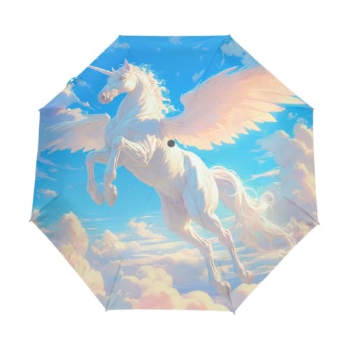 Parapluie Licorne Fille Automatique Compact Ciel Nuages