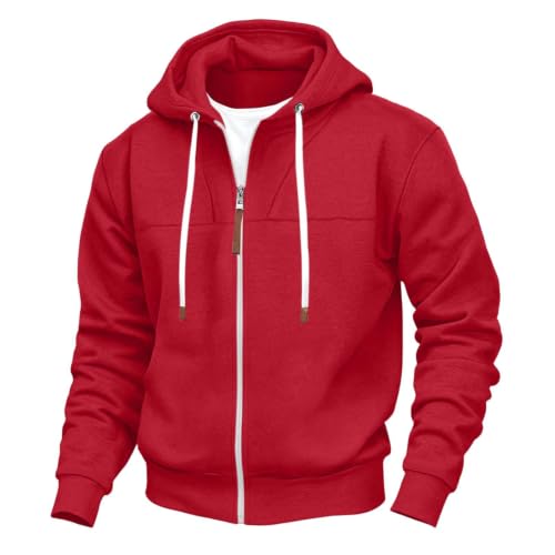 Mens Full Zip Hoodies Fashion Fleece Drawstring Hooded Sweatshirts Jackets - image 2