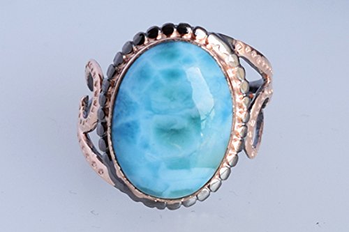 Bague larimar en argent sterling 925, le bijou idéal pour vos tenues d'été
