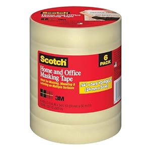 Scotch Home & Office Masking Tape 1 Inch Wide, 6 Rolls