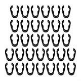 Microphone Stand Cable Clips, 64-Piece ABS Plastic Cord Clamps for Boom Arm Wire Management, Mic Pole Cable Holders for Studio Podcast Audio Gear, Black(Large Size)