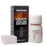 Tarrago | Quick Color 25 ml | Tinte Para Zapatos y Accesorios de Piel, Cuero Liso y Lona | Tintura de Secado Rápido Que Repara y Protege el Calzado de Pequeños Desgastes (Blanco 601)