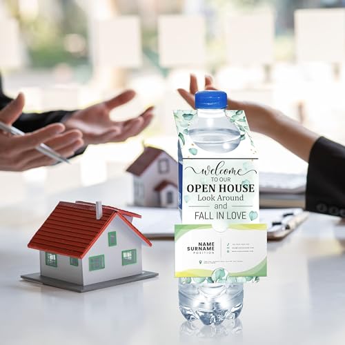 72 Pieces Open House Hang Tag Sign Card for Real Estate Agent Favors - Water Bottle Supplies - 7.87x3.15inch Green - Image 7