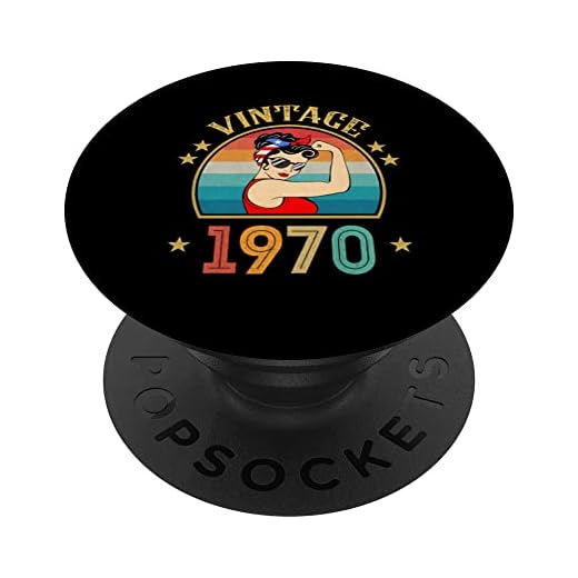 Regalo de cumpleaños 53 años para mujeres retro vintage 1970 PopSockets PopGrip Intercambiable