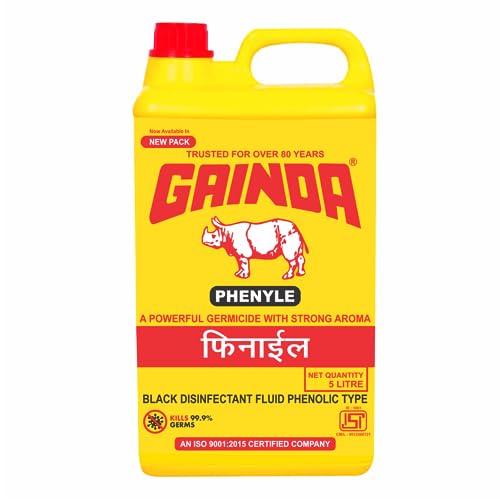 Image of Gainda Black Phenyle Surface Disinfectant, Floor Cleaner Liquid for Hospitals, Homes, Offices Removes Dirt, Grime & Kills 99.9% Germs - 5 L