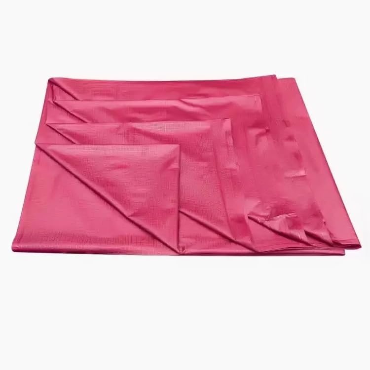 Image of Waterproof PVC Plastic Mattress Protector Double Bed Flat Bedsheet with Elastic for Babies Girls & Boys (Pink, Size 72x78)