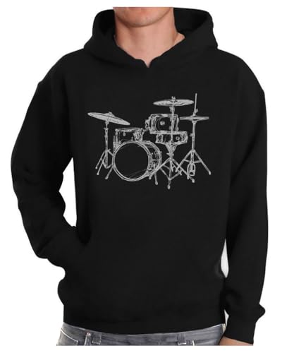 Tstars Drum Hoodie for Men and Teen Boys - Gift for Drummers & Musicians - Pullover for...