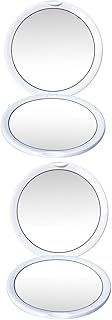 Beavorty 2pcs Compact Mirror Mini Pocket Mirror Compact Magnifying Mirror Portable Mirror for Purse Makeup Mirror Handheld Mirror Portable Magnifying Mirror White Abs Miss Girl with Lights