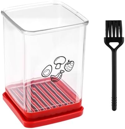 Cup Slicer Fruit, Fast Stainless Steel Vegetable Slicer Portable Strawberry Cutter with Cleaning Brush Handheld Slicing Tool Kitchen Cutting Gadget for Banana Egg Salad