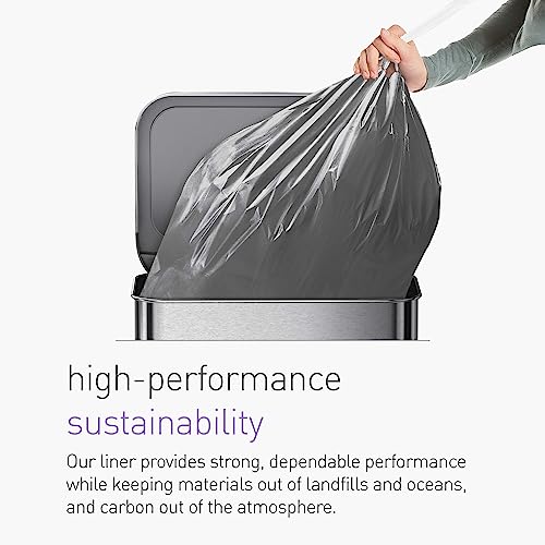 Image of simplehuman 50% Post-Consumer Recycled Odorsorb Tall Kitchen Drawstring Trash Bags, 13 Gal, 40 Count