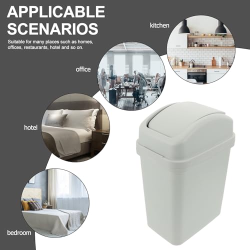 Caneca de basura doméstica Healeved 6l con tapa abatible azul miniatura 7