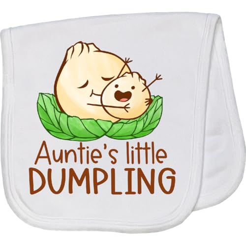 inktastic Auntie's Little Dumpling Baby Burp Cloth White 4590b