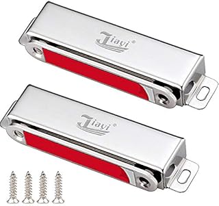 Magnetic Door Catch Jiayi 2 Pack Cupboard Door Magnets Heavy Duty 40KG Pull Wardrobe Strong Door Magnetic Catches Stainless Cabinet Magnet Door Catch for Kitchen Closet Large Door Closure Closing