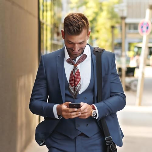 Image of 27.5 Inches Square Silk Feeling Neck Scarf for Men Necktie Silk Bandanas Pocket Square Cowboy Scarves