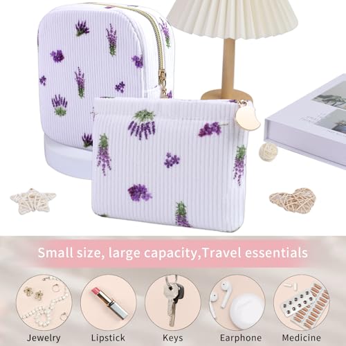 Image of 2-Pack Period Bag for Women Girls, Portable Corduroy Sanitary Napkin Storage Bag Period Pouch Small Discreet Menstrual Pouch, Sanitary Pads Period Kits Tampons Holder for First Period
