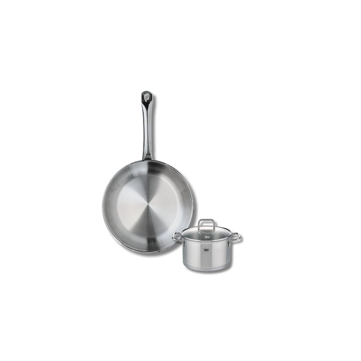Elo Profi 9692250 2-Piece Cookware Set of 1 Frying Pan 24 cm and 1 Saucepan 12 cm Elo Profi Citrin, Stainless Steel, Induction