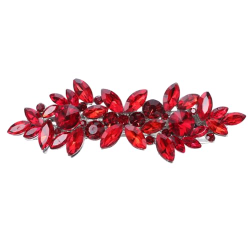 EPIGEIST Kristall-Haarspangen Rote Strass-Haarschmuck FüR Die Hochzeit Braut-Beauty-Clips Elegant FüR Brautjungfern Haarschmuck Accessoires 3.74X0.98X0.59In
