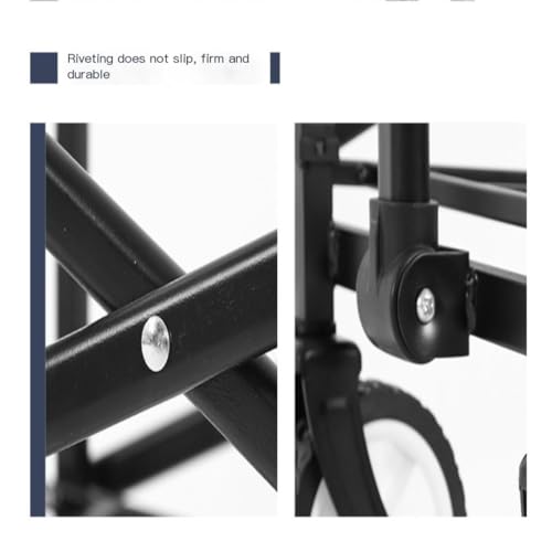 Outdoor-Trolley Campingwagen Outdoor Camp Field Hand Push Faltbarer Picknickwagen Zugstange Kleiner Anhänger Campingfahrzeugausrüstung Gartenwagen(Blue) – Bild 8