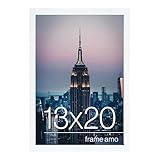 Frame Amo 13x20 White Modern Picture or Poster Frame, 1 inch Wide Border, Smooth Wrap Finish, Acrylic Face