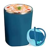 Recipiente Aislado para Alimentos: Bien hecho de acero inoxidable 304 y material no tóxico sin BPA, este recipiente aislado para alimentos de 550 ml está diseñado con vacío de doble pared, puede mantener los alimentos calientes hasta 6 horas o fríos hasta 12 horas, lo que lo lleva a usted y a su familia una vida saludable y conveniente!